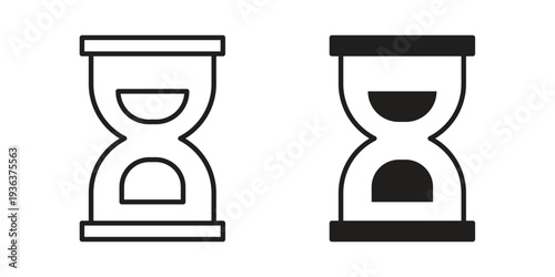 Hourglass end icon linear symbol. Vector Designs.