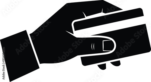 Handshake and credit card transaction icon on a white background