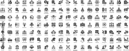 Mega collection concept of business, finance, money, investment, accounting. Vector