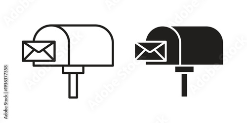 Mailbox icon linear symbol. Vector Designs.