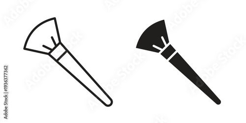 Makeup brush icon linear symbol. Vector Designs.