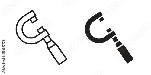 Micrometer icon linear symbol. Vector Designs.