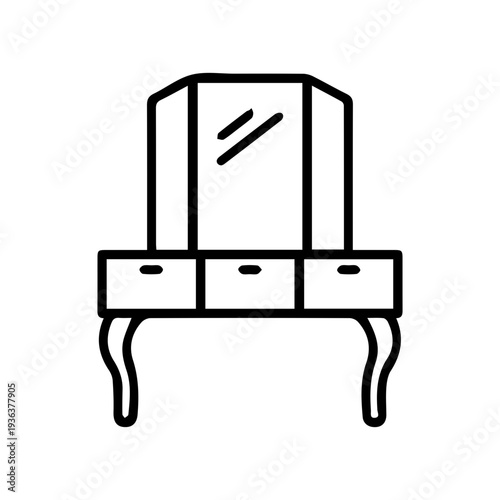 Dressing table with mirror