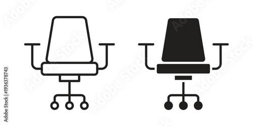 Office chair icon linear symbol. Vector Designs.