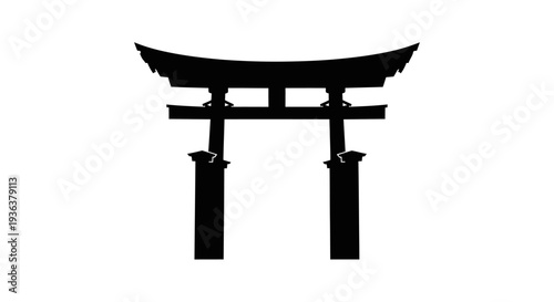 Japanese Torii Gate Silhouette