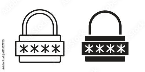 Password icon linear symbol. Vector Designs.