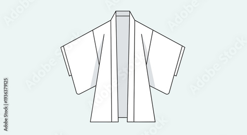 Kimono Fashion Design Flat Sketch