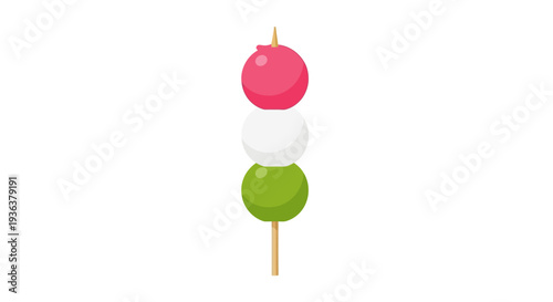 Tricolor Dango Skewer, Japanese Sweet Treat
