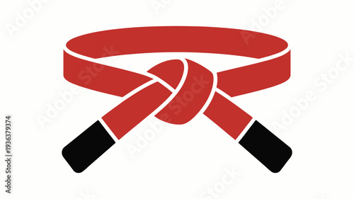 Red Martial Arts Belt Tied In Knot, karate judo taekwondo belt vector