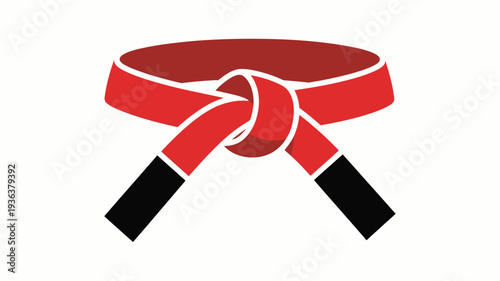 Red Martial Arts Belt Tied In Knot, karate judo taekwondo belt vector