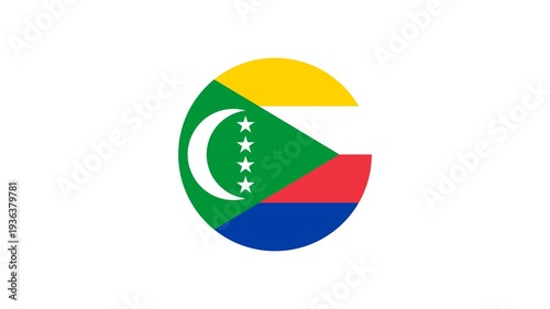 Icon Flag Comoros Circle Bounce 4K Transparent