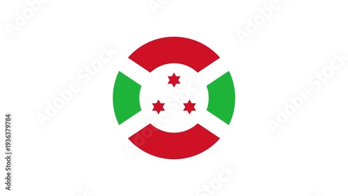 Icon Flag Burundi Circle Bounce 4K Transparent