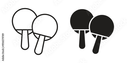 Ping pong icon linear symbol. Vector Designs.