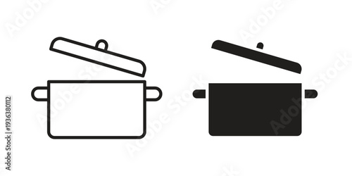 Pot icon linear symbol. Vector Designs.