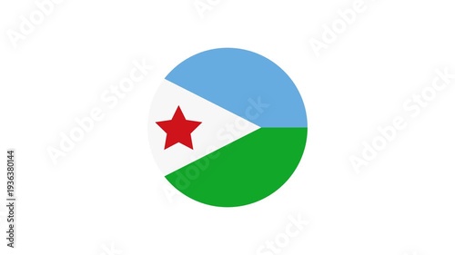 Icon Flag Djibouti Circle Bounce 4K Transparent
