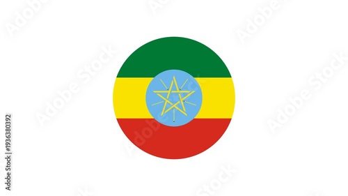  Icon Flag Ethiopia Circle Bounce 4K Transparent