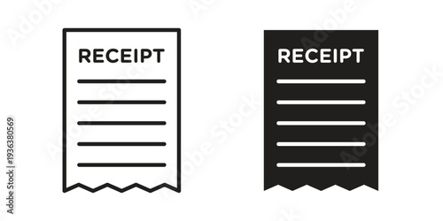Receipt icon linear symbol. Vector Designs.