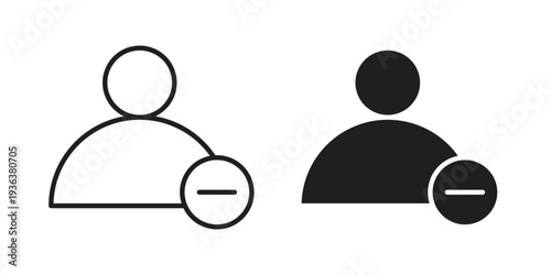 Remove user icon linear symbol. Vector Designs.