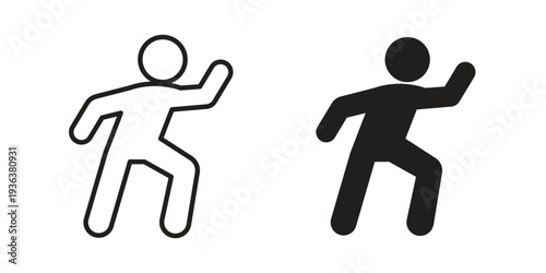Running icon linear symbol. Vector Designs.