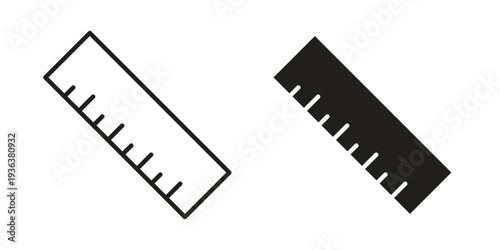 Ruler icon linear symbol. Vector Designs.