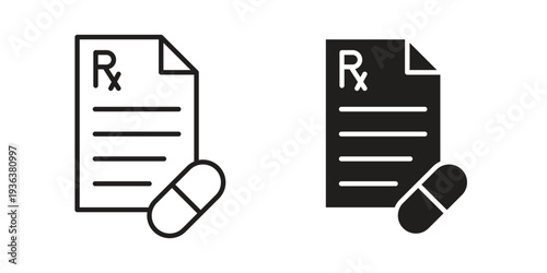 RX icon linear symbol. Vector Designs.