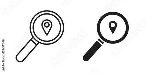 Search Location icon linear symbol. Vector Designs.