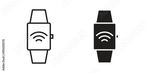 Smartwatch icon linear symbol. Vector Designs.