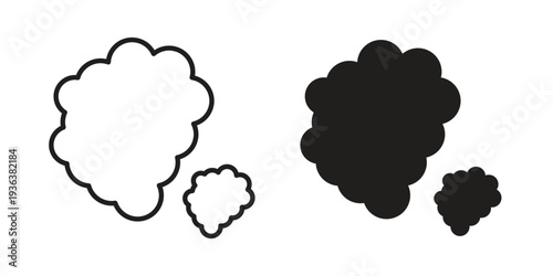 Smoke icon linear symbol. Vector Designs.