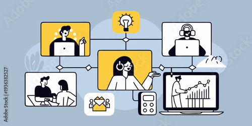 Virtual meeting connecting diverse people with technology and ideas