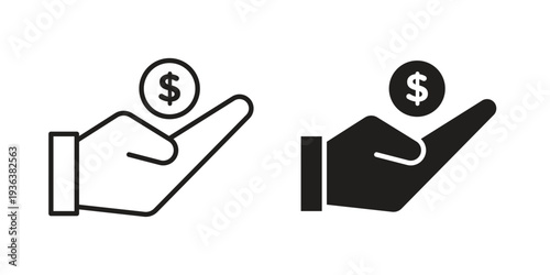 sponsorship icon linear symbol. Vector Designs.