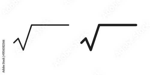 Square root icon linear symbol. Vector Designs.