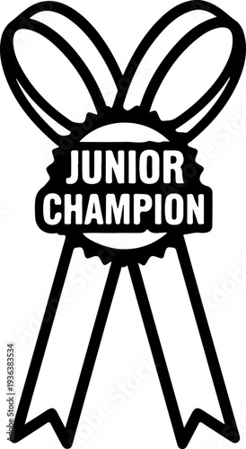 Vector junior champion ribbon icon