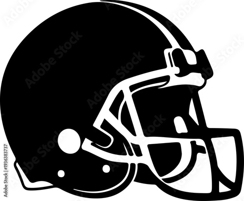 Black American football helmet vector