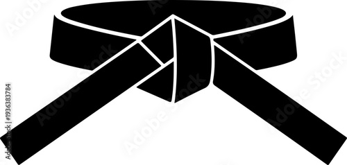 Black karate belt vector
