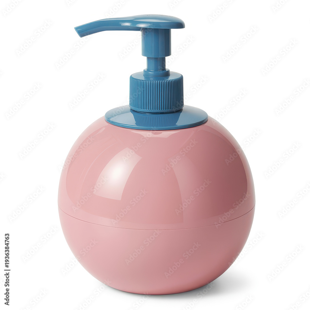 Obraz premium Pink soap dispenser bottle blue