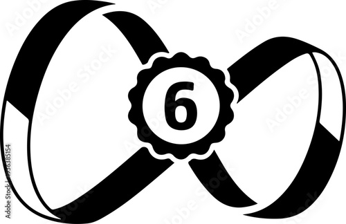 Number 6 icon vector