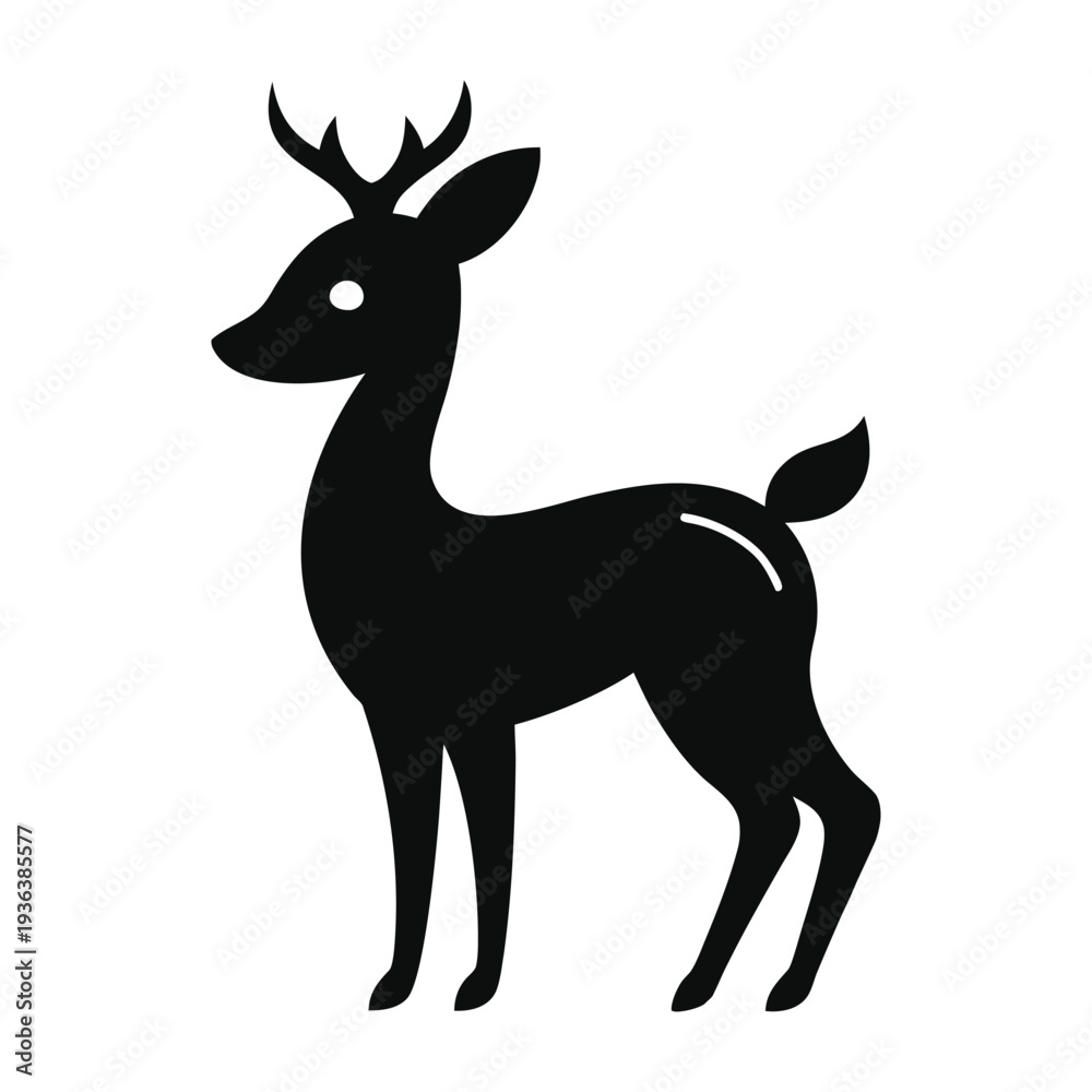 Obraz premium Tiny deer silhouette vector illustration 