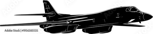 Obraz na płótnie B-1 Lancer Bomber Vector Illustration