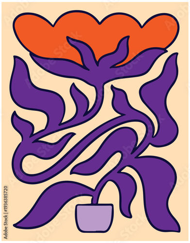 poster floral decoration modern style