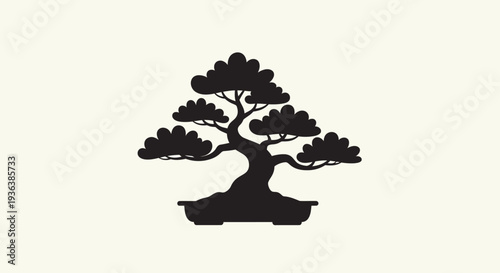Black Bonsai Tree Silhouette