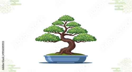 Bonsai Tree in Blue Pot