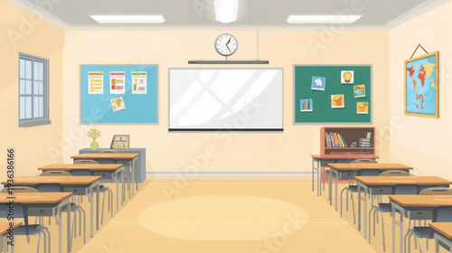  elementary school classroom background vector illustration