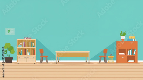  elementary school classroom background vector illustration