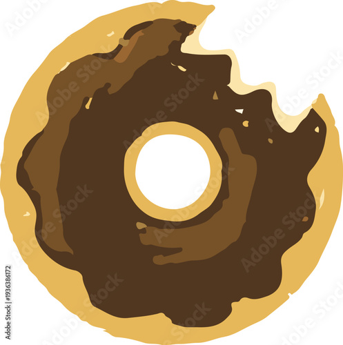 chocolate doughnut donut illustration icon vector for cafe menu