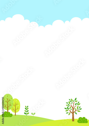 Spring green nature landscape background.