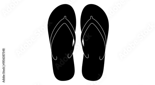 Black Flip Flops with White Straps.
