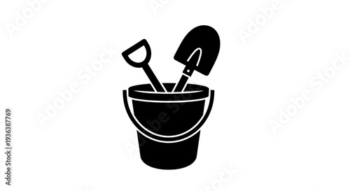 Gardening Tools in a Bucket.