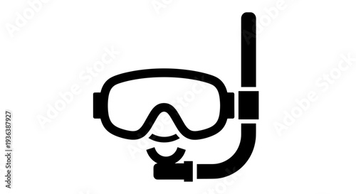 Snorkeling Mask and Tube Equipment Icon.