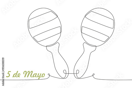 5 de mayo concept one-line drawing