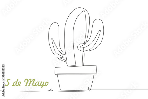 5 de mayo concept one-line drawing